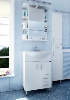 Зеркальный шкаф с подсветкой СанТа Герда 101021 55см фацет белый